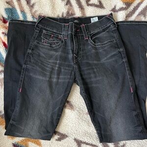 True religion Ricky black relaxed straight leg jeans